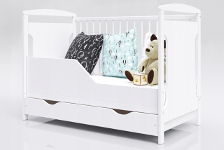 Posteľ 2in1 biela Jaś 120x60 so zásuvkou