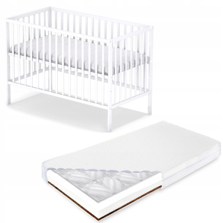 Magda B/Sch White Bed + GPK matrac 10 cm kohútika