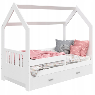 Posteľ d3e 160x80 bariérová stojan biela šedá