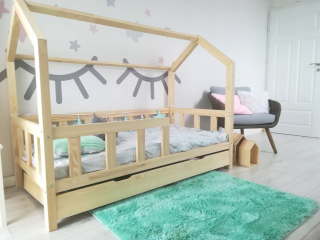 Bed Raw House 80x160 so zásuvkou + rám