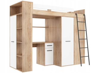 Mezzanine posteľ šatníka stola veran p sonoma/biela