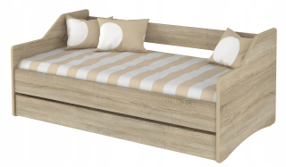 Detská posteľ Lulu II Oak 180x80 SZUF+MAT. 10 cm