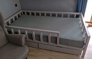 Detská posteľ NEL 90x180 Gray + 2 zásuvky