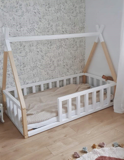 Detská posteľ tipi 70x140 Jaś biela a bezfarebná