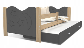 Jedna -posteľ posteľ 190x80 Pine Gray Mikołaj P2