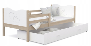 Jedna -posteľ s 200x90 biela borovica max p