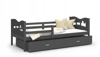 Jeden -posteľ s 200x90 šedý max p