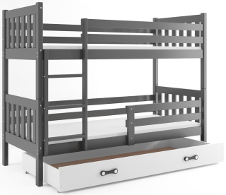 Bunk Bed 190x80 Zásuvka Carino + bariéra
