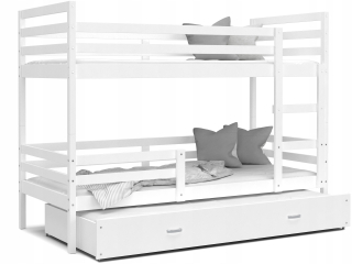 Bunk Bed 190x80 Biela Jacek 3 osoby