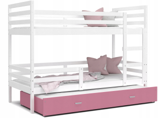 Bunk Bed 190x80 White Pink Jacek 3