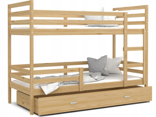 Bunk Bed 190x80 Drevené + matrace Jacek