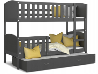 Gifty Bed 190x80 Gray 3-person Tami