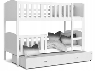 Bunk Bed 200x90 Biela 3 osobná Tami