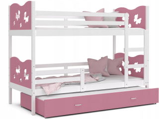 Bunk Bed 200x90 White Pink Max 3-osoby