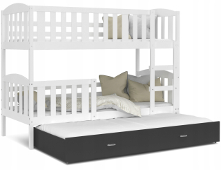 Bunk Bed 200x90 White Grey Winnie 3 osoby