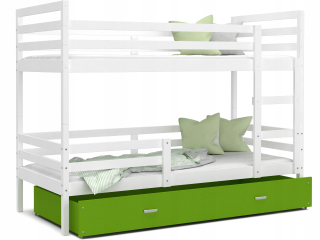Bunk Bed 200x90 White Green Jacek