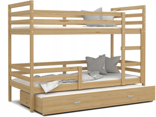 Bunk Bed 200x90 Drevené Jacek 3 osoby