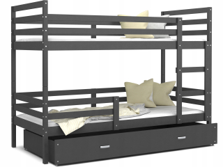 Bunk Bed 200x90 Gray Jacek