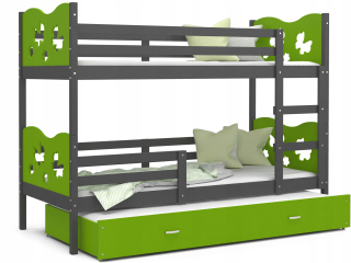 Bunk Bed 200x90 Gray Green Max 3-osoby