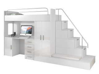 Bunk Bed Raj 5 + Dolný matrac + sedadlo