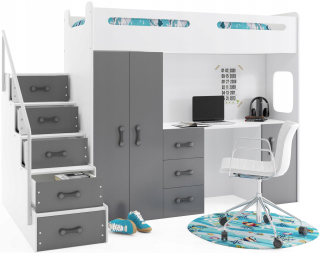 Bunk Bed +šatník Max 4 200x80 s stolom