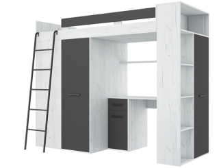 Poschodové postele veran L Craft/Graphite Desk.