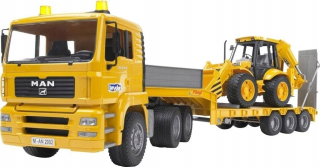 MAN TGA s návesom a rýpadlo-nakladačom JCB 4CX