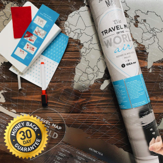 Mapa Scratch Card World. Cestovná mapa Air World