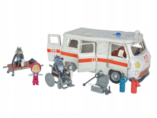 Masha a sada figurínovej sanitky Bear Ambulance