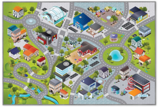 Zahrajte si Mat Soft City Streets Roads 100x150 cm