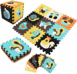 Penové puzzle - Vzdelávacia penová rohož farebné puzzle Zvieratá