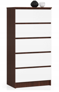 Zásuvka na nábytok skrinky 60 cm 5 zásuviek - biela