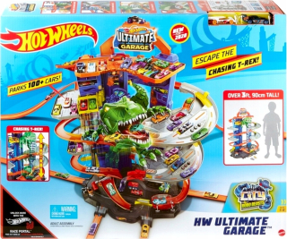 Mega T-Rexa Hot Wheels City 2 Garáž 2 autá