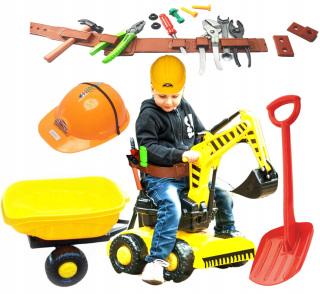Mega Great Excavator Rider + prilba + príves