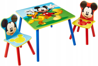 Detská tabuľka Mickey Mouse + 2 stoličky UK