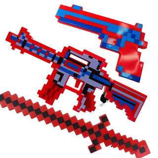 Minecraft Set Pistol Gun Sword LED zvuk
