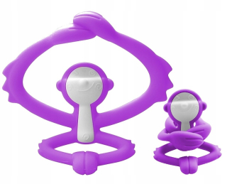 Mombella Monkey Teether hračka pre zúbkovanú fialovú
