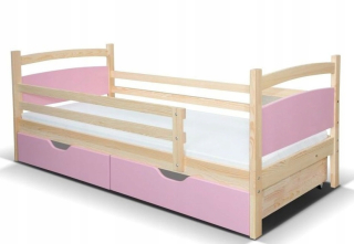 Náladová detská posteľ 80x190 so zásuvkami, ružová