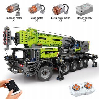 Moldking Technic RC Green Mobile Crane Model Hray