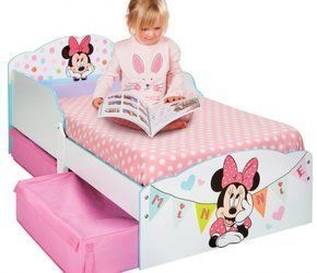 Drevené zásuvky na posteľ myši Minnie Mouse