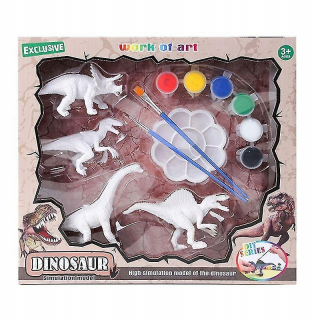 Maľovanie dinosaurov zdobia figuríny dinosaurov