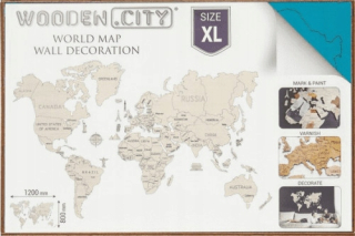 World Map XL, farebný, cyan