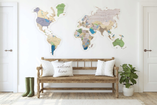 Mapa sveta z MDF 150x94 cm