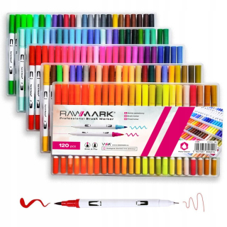 Dvojité markery kefy Rawmark 120 farieb