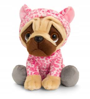 Maskotský plyšový psík mops mops 20 cm