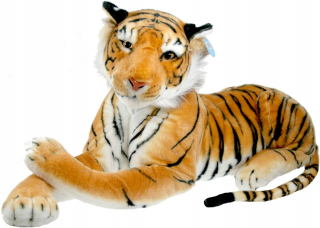 Maskot tiger ležiaci hnedý - 125 cm
