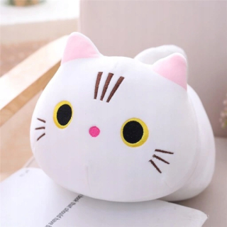 Maskot biela mačka, plyšový vankúš 100 cm hračky
