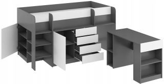 Nábytok pre detskú posteľ úsmev L Graphite/Biela