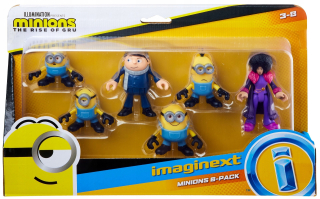 Sada Minions 6 figurín Imaginext Gru Otto Kevin