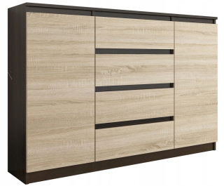 Módna zásuvka 140 skrinky 4 zásuvky 2 wenge Sonoma